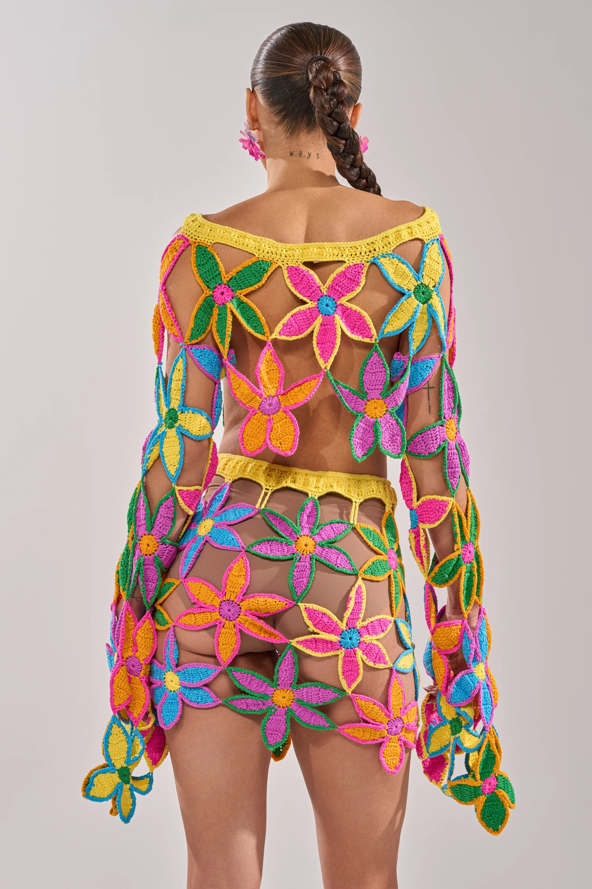 FLORAL FIELDS CROCHET OFF THE SHOULDER SWEATER - Image 10