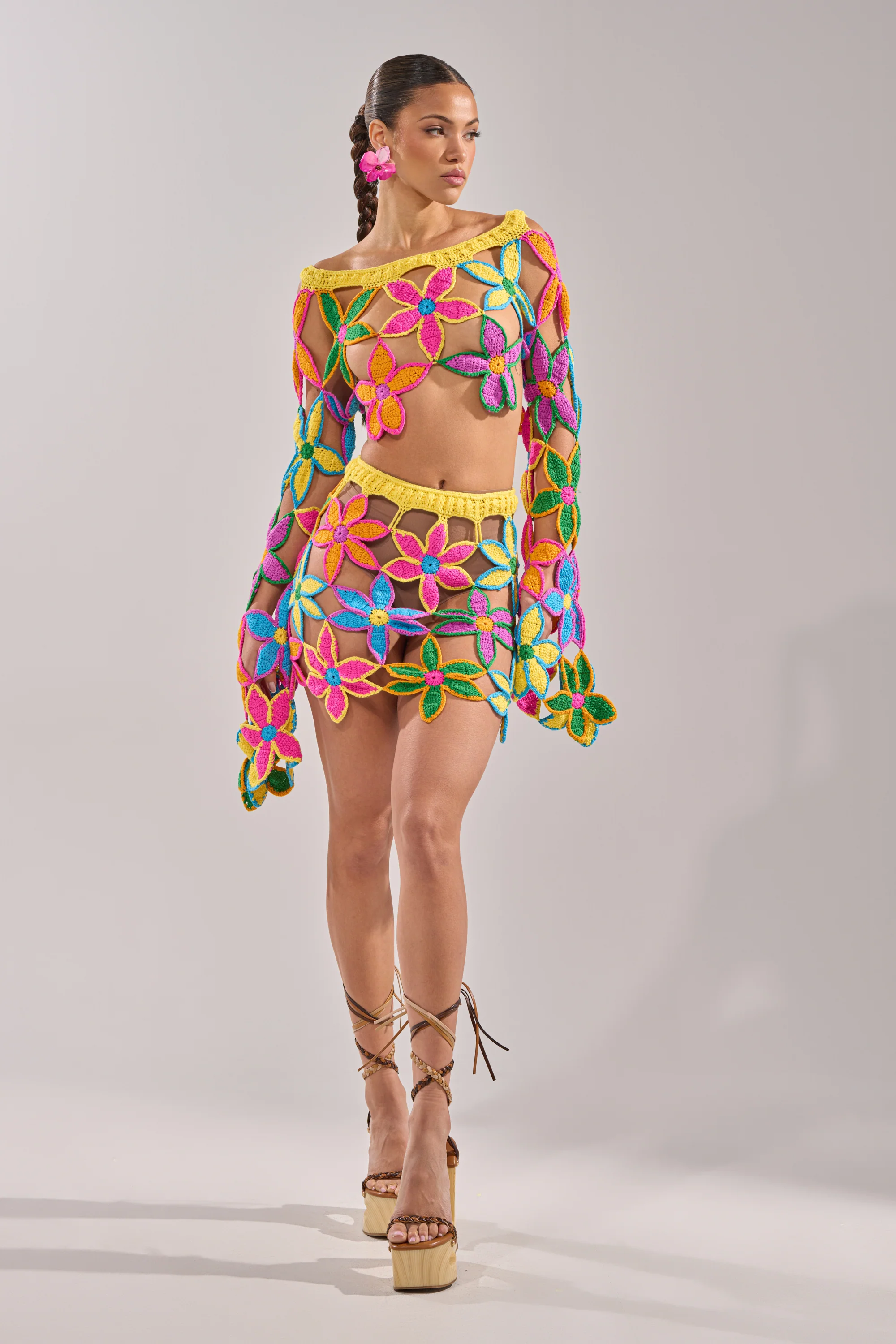 FLORAL FIELDS CROCHET OFF THE SHOULDER SWEATER - Image 11