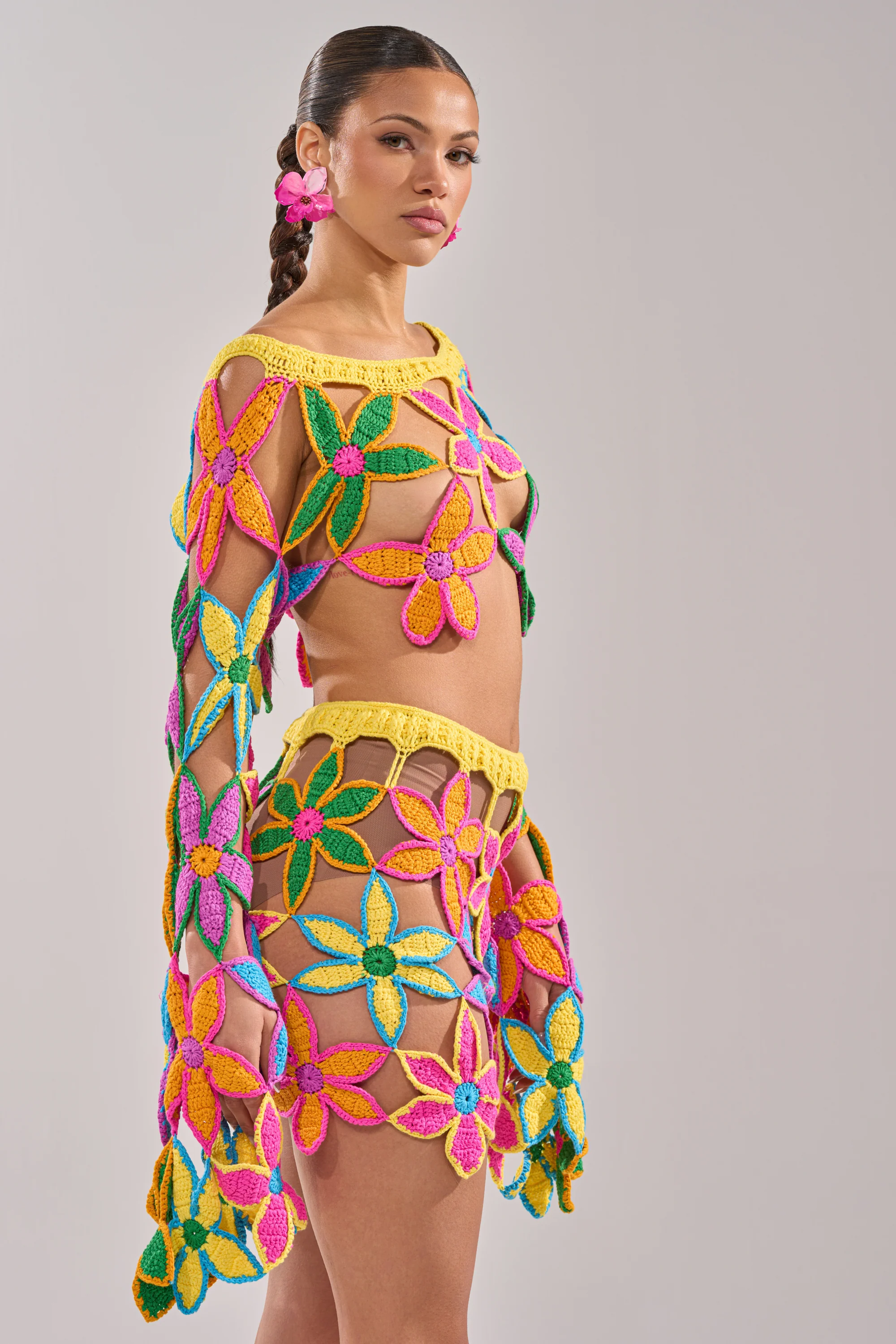 FLORAL FIELDS CROCHET OFF THE SHOULDER SWEATER - Image 9