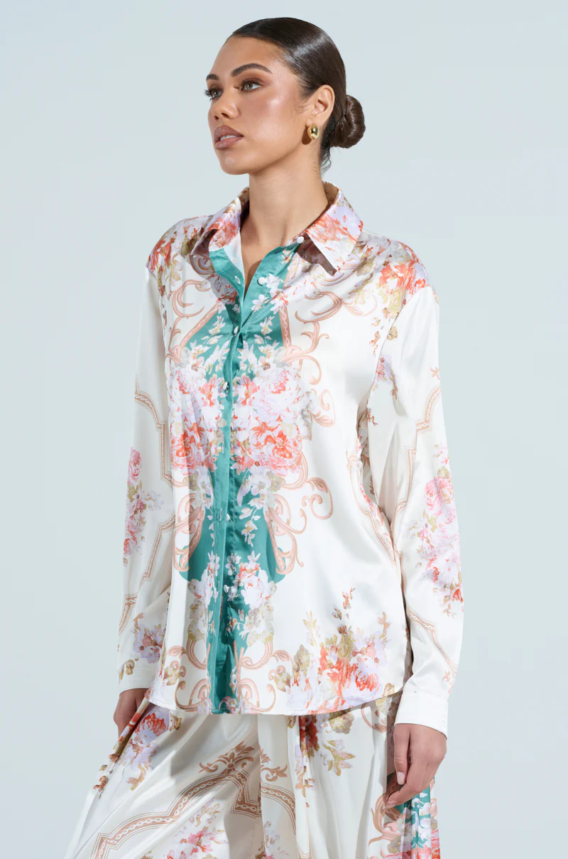 FLORAL GARDEN OVERSIZED SATIN BLOUSE - Image 3