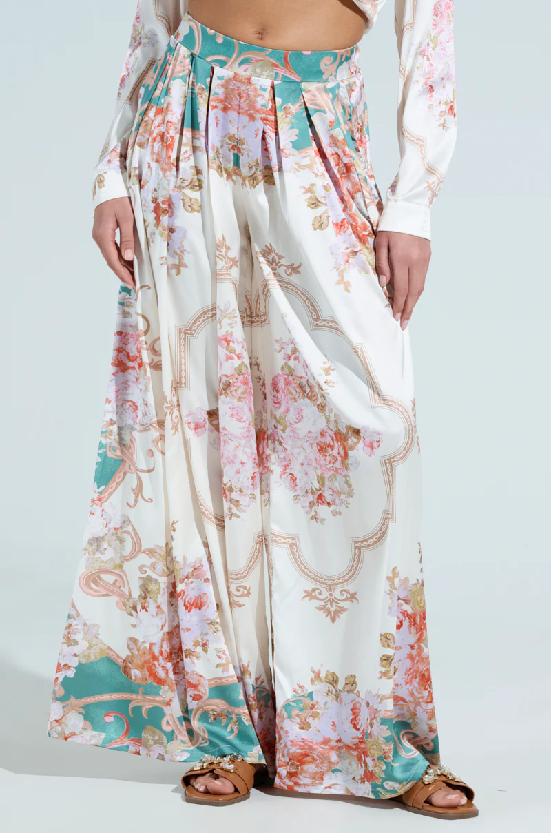 FLORAL GARDEN SATIN PALAZZO PANT - Image 2
