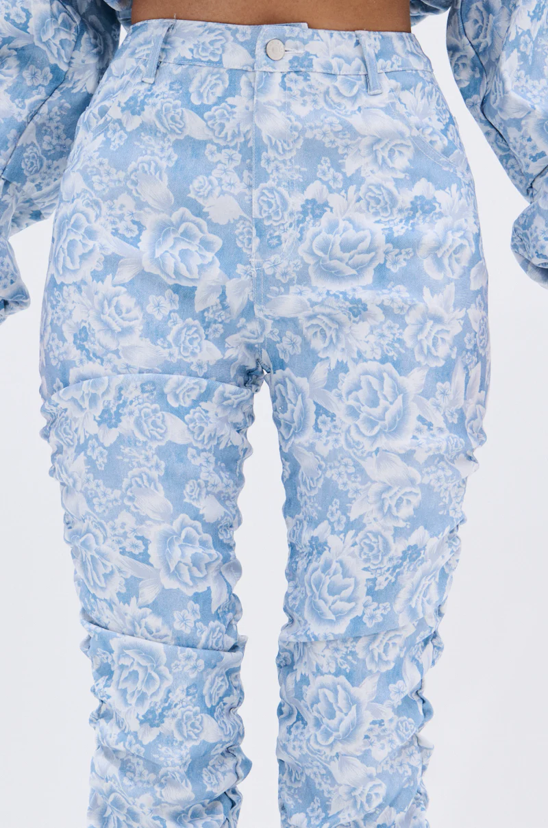 FLORAL LIFE DENIM STACKED PANT - Image 10
