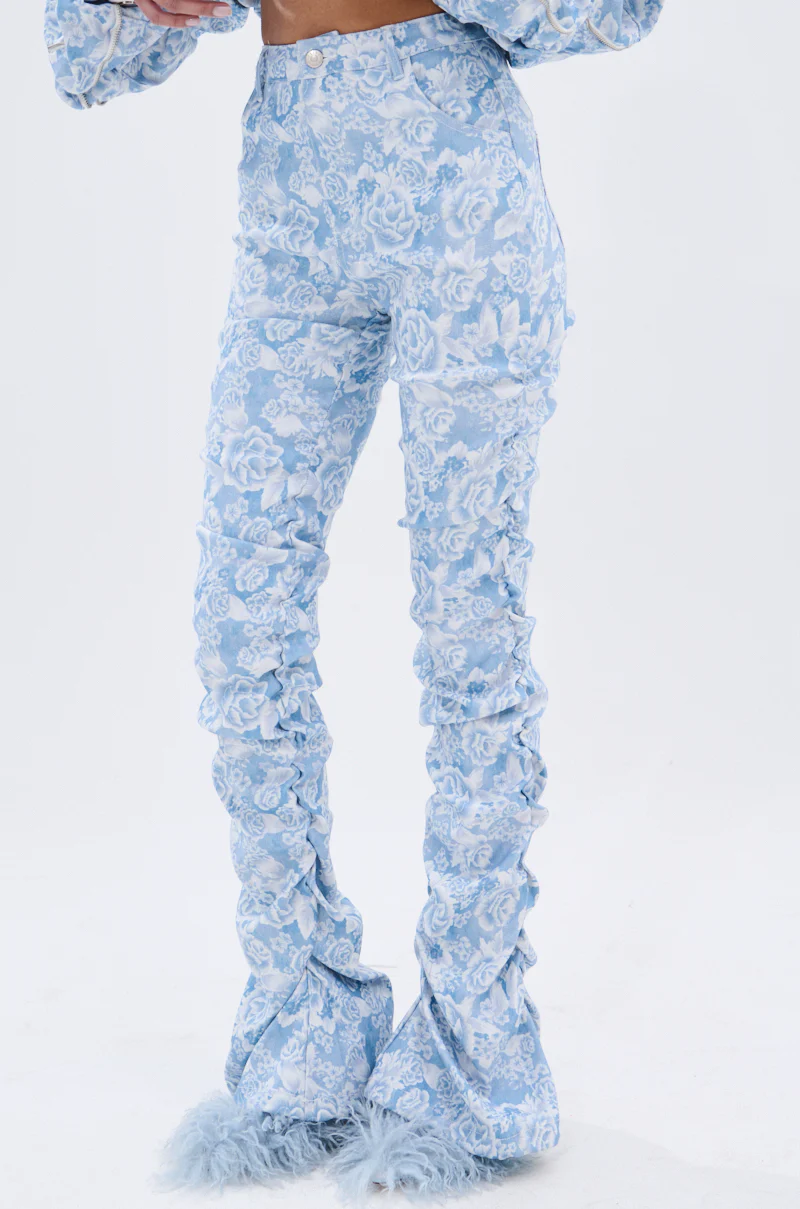 FLORAL LIFE DENIM STACKED PANT - Image 5