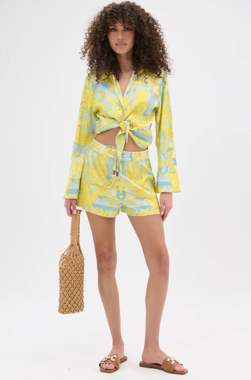 FLORAL PARTY TIE FRONT BLOUSE - Image 6