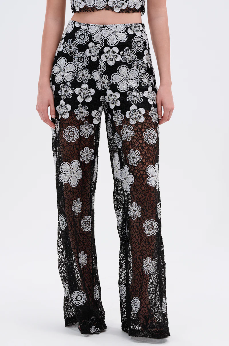 FLORAL SEQUIN MESH PANT - Image 2