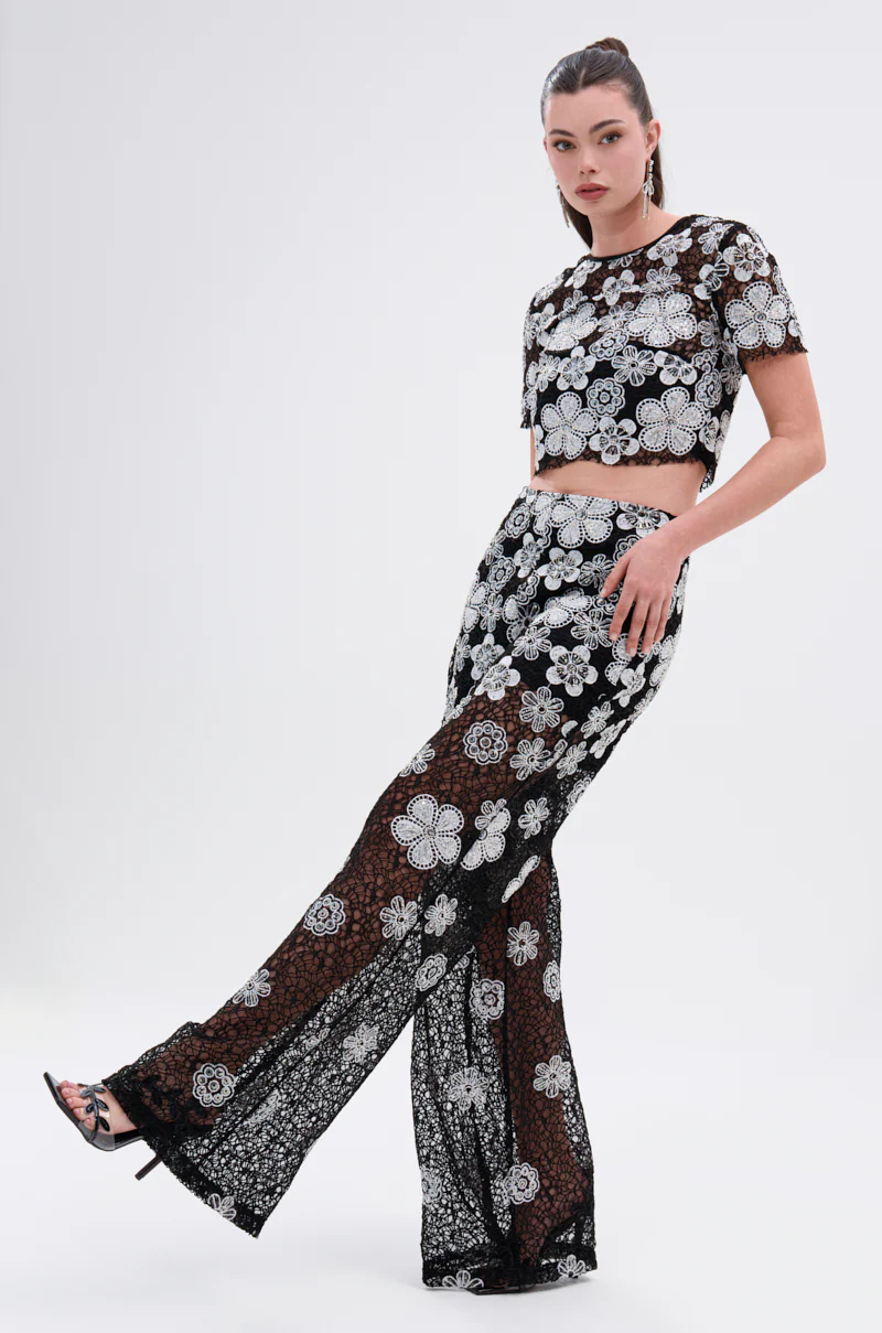 FLORAL SEQUIN MESH PANT - Image 7