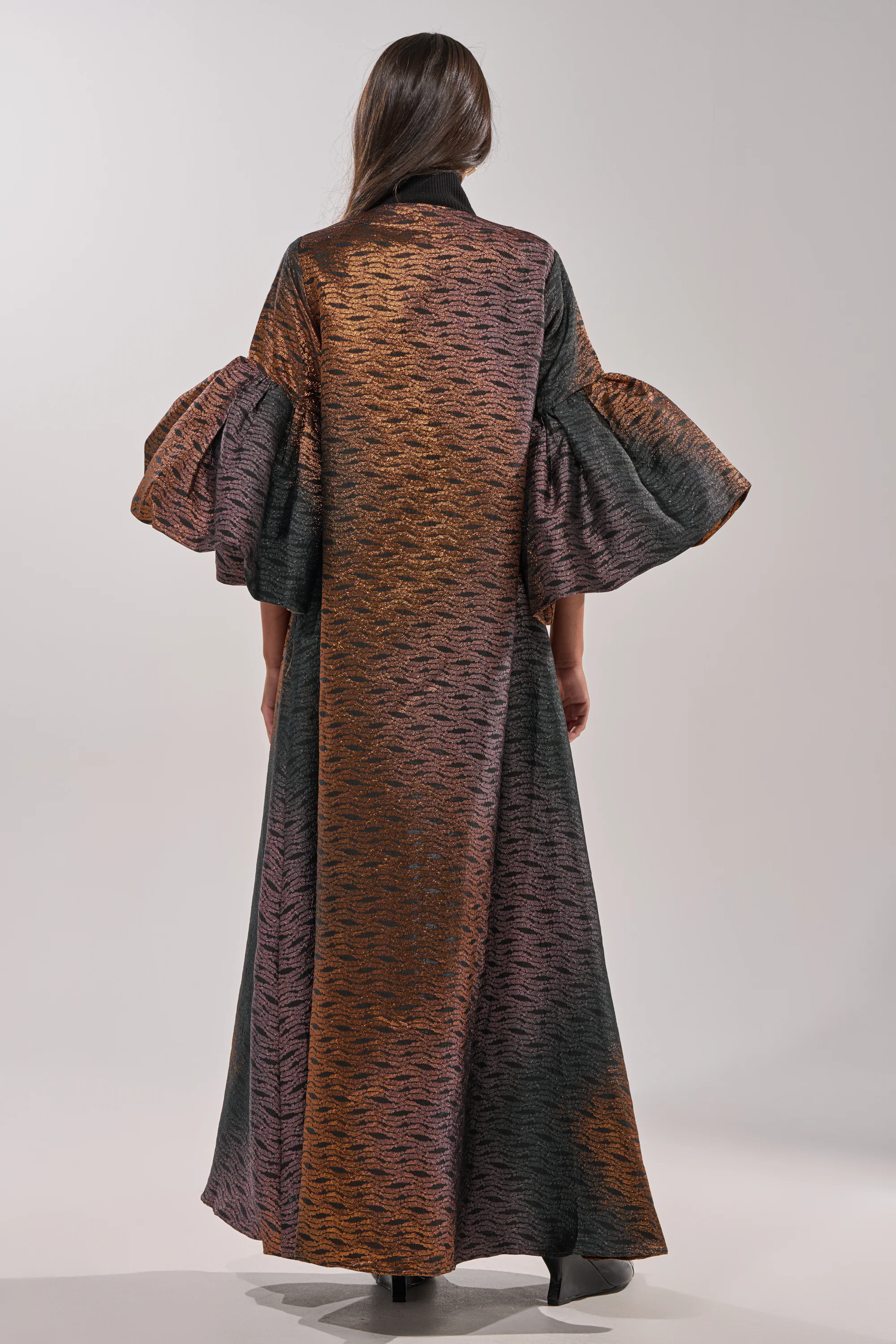FLORENCE BROCADE PUFF SLEEVE DUSTER - Image 9