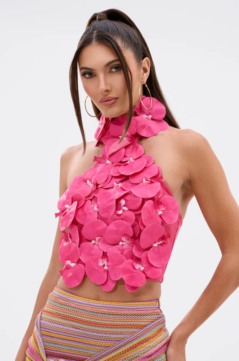 FLOWER BOMB TOP IN FUCHSIA - Image 2