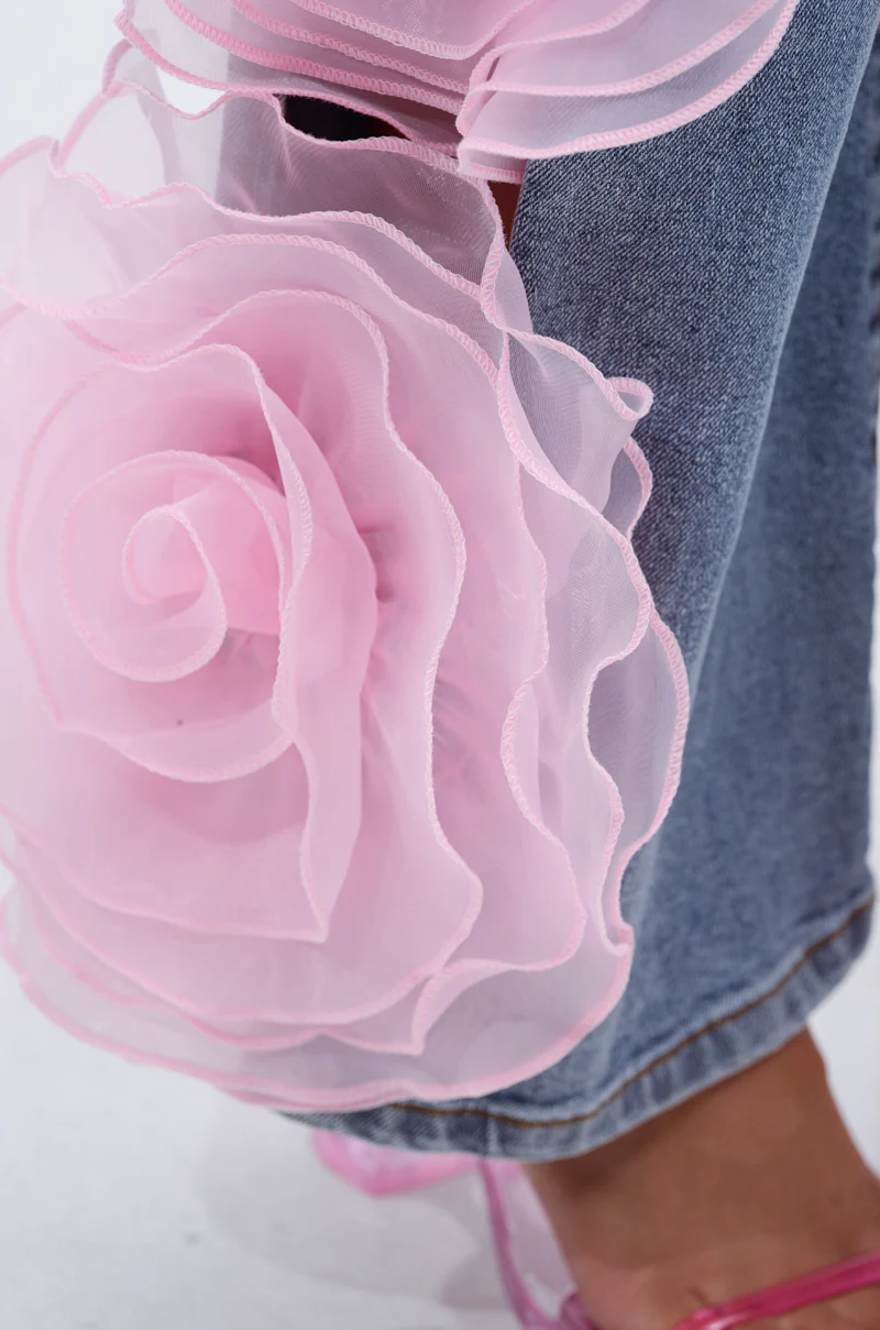 FLOWER GIRLIE APPLIQUE DENIM JEANS - Image 7