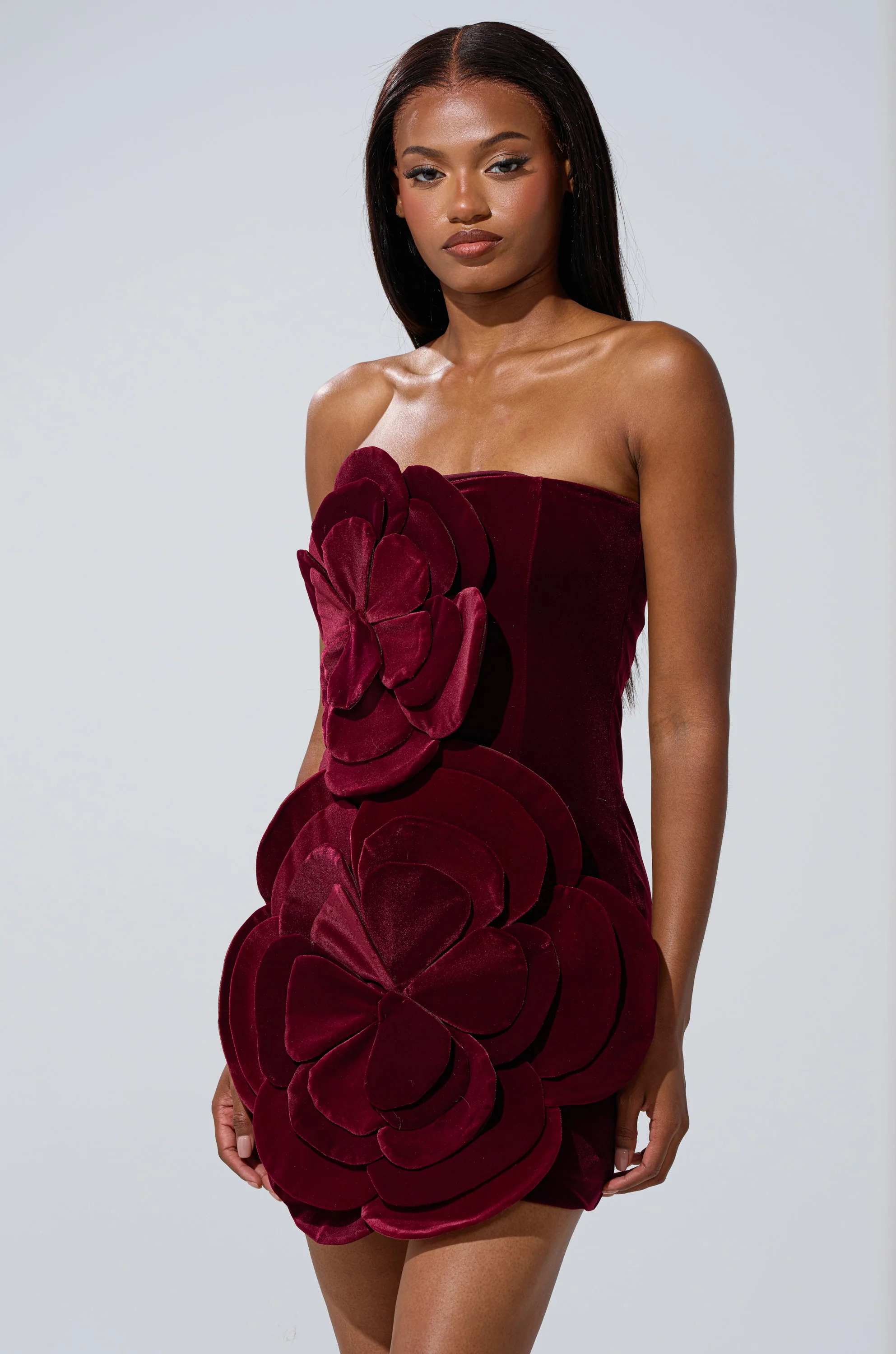 FLOWER POWER VELVET MINI DRESS - Image 2