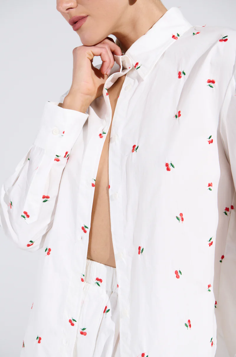 FLOWER WOMAN BUTTON DOWN TOP - Image 6
