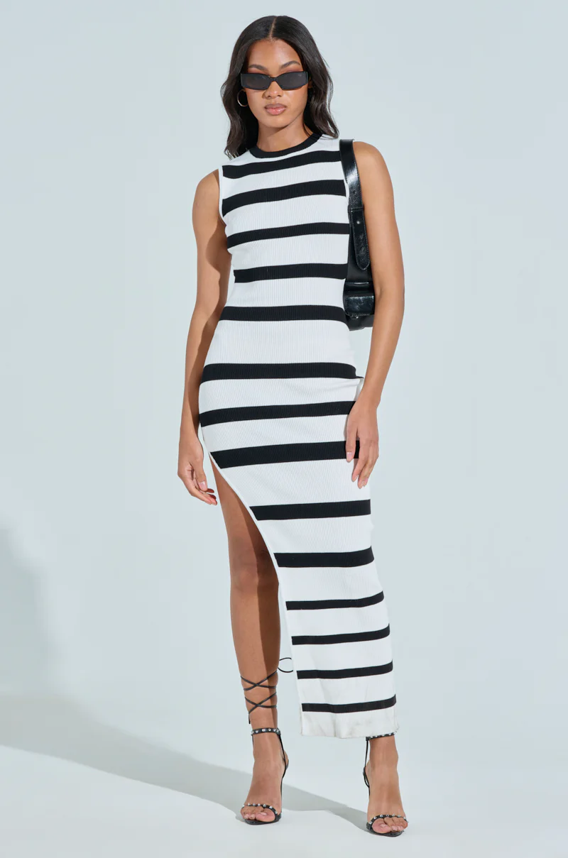 FLY AWAY WITH ME KNIT STRIPE MAXI DRESS - Image 2