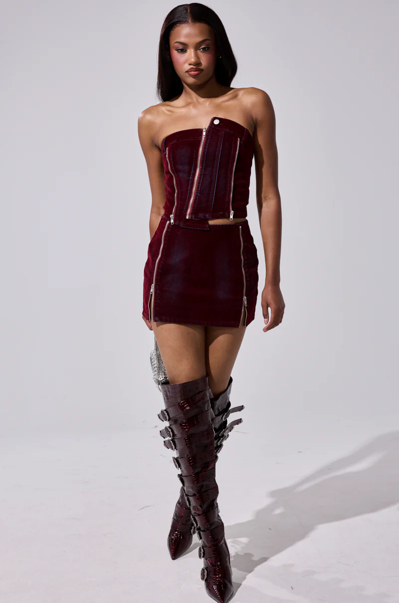 FOLD OVER ZIP MINI SKIRT - Image 8