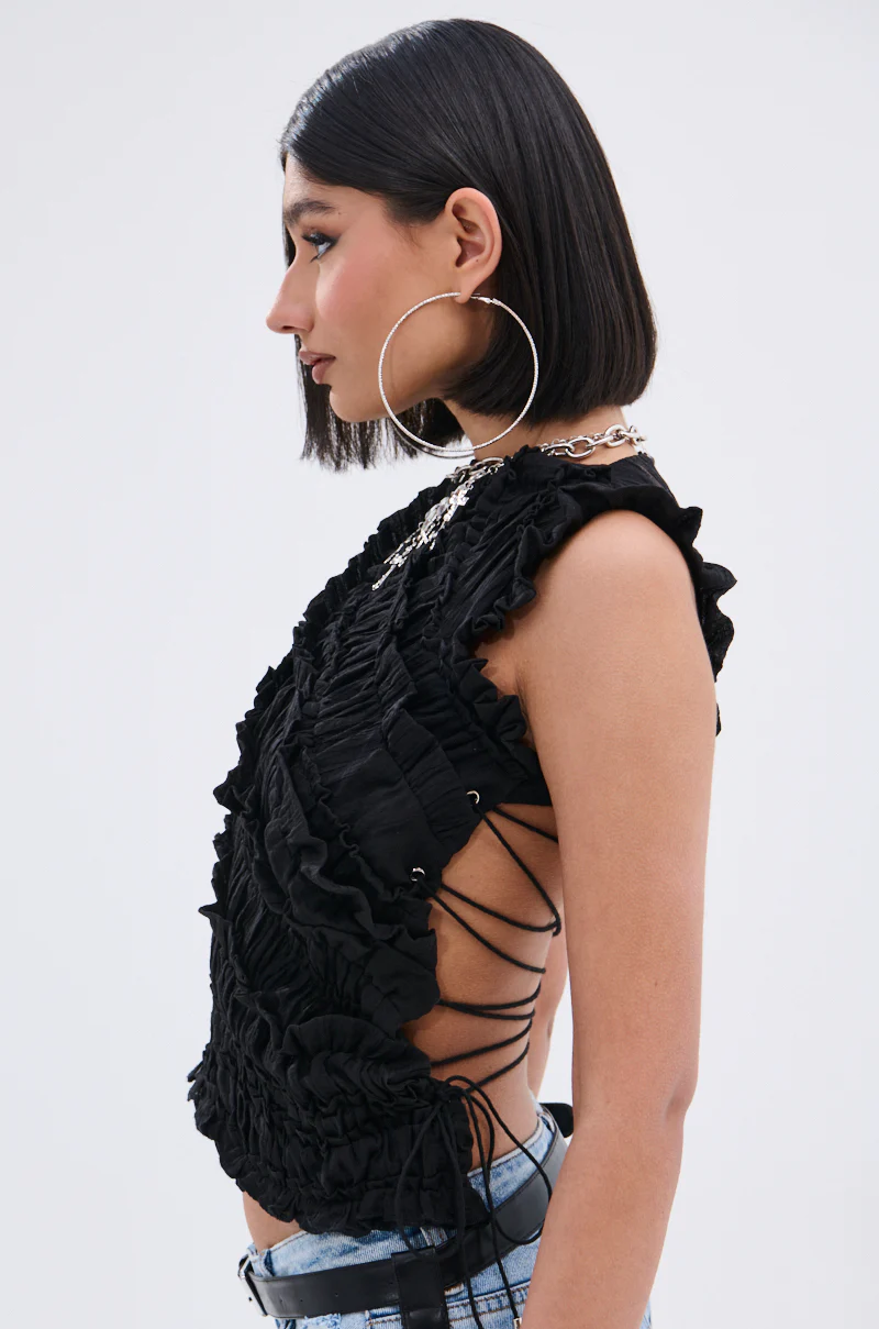 FOREVER AND EVER SLINKY TOP WITH LACE UP BACK - Image 4