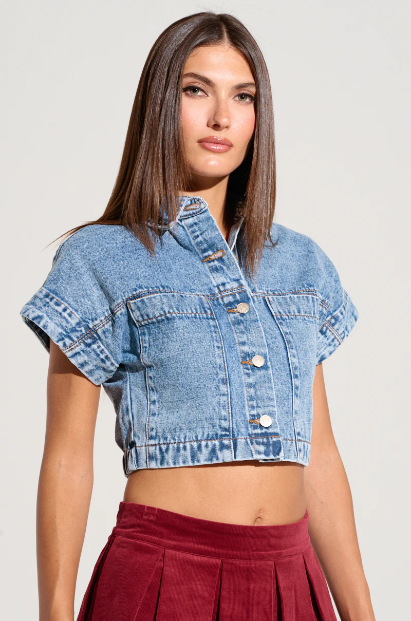 FOREVER THAT GIRL DENIM BUTTON UP SHIRT - Image 2