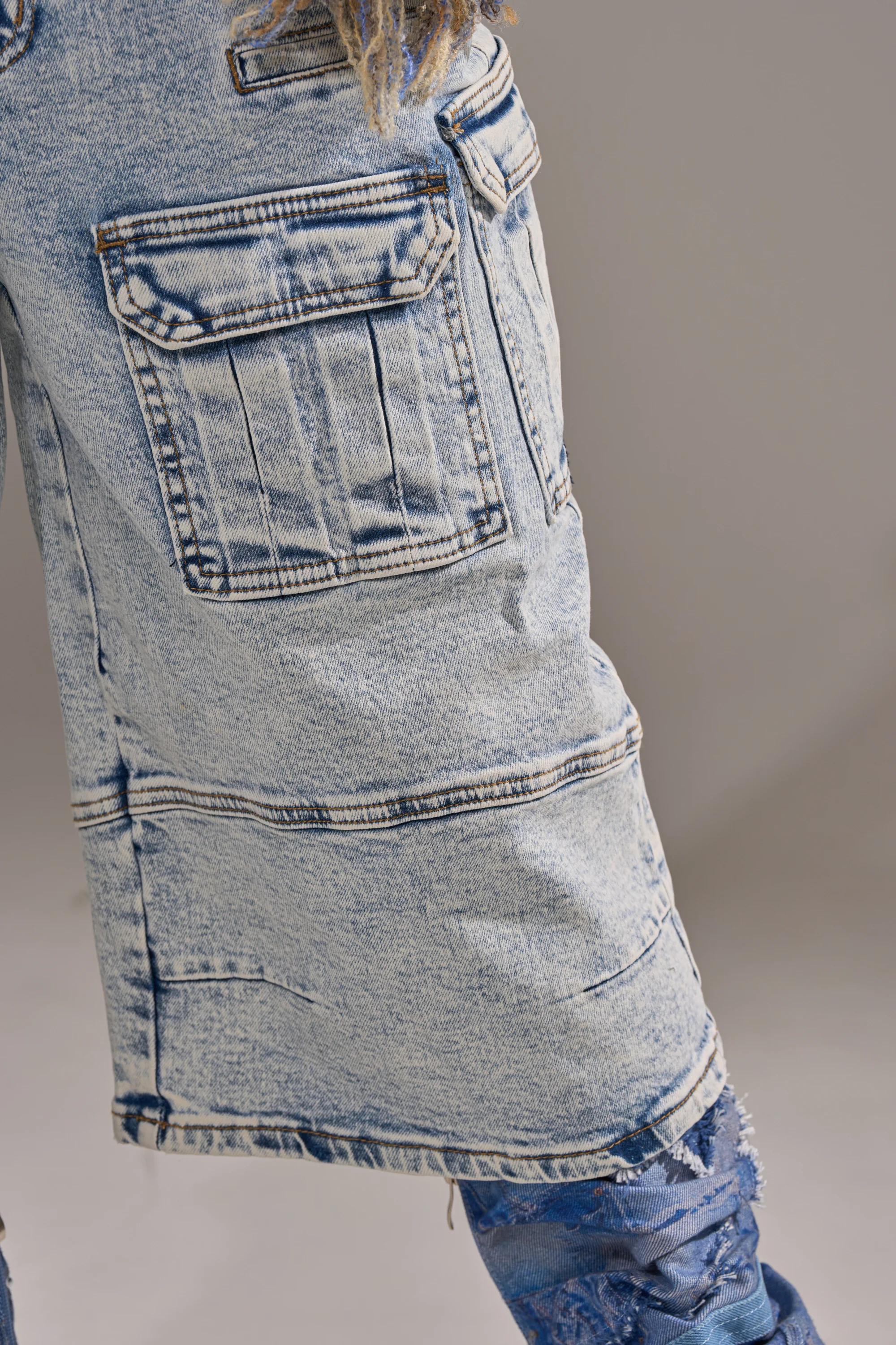 FORGET ME NOT DENIM CARGO BERMUDA SHORT - Image 10