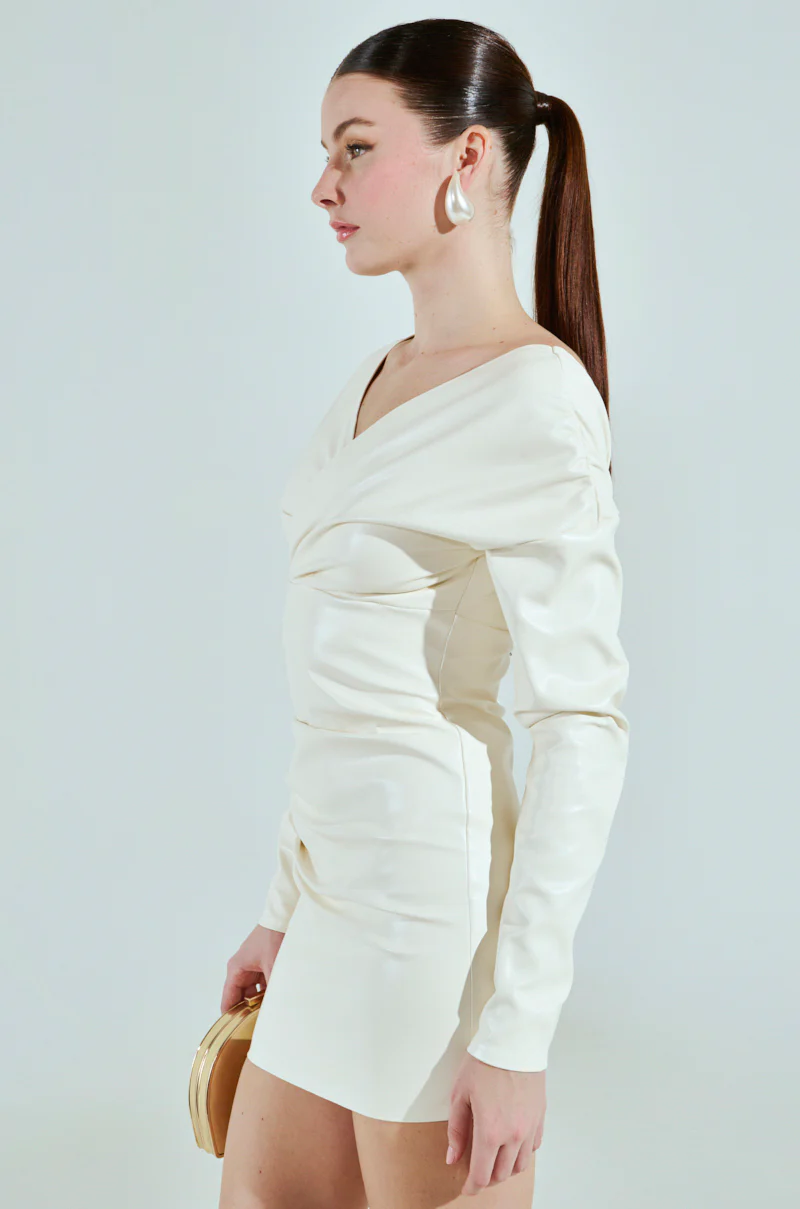 FRAN PU MINI DRESS IN IVORY - Image 5