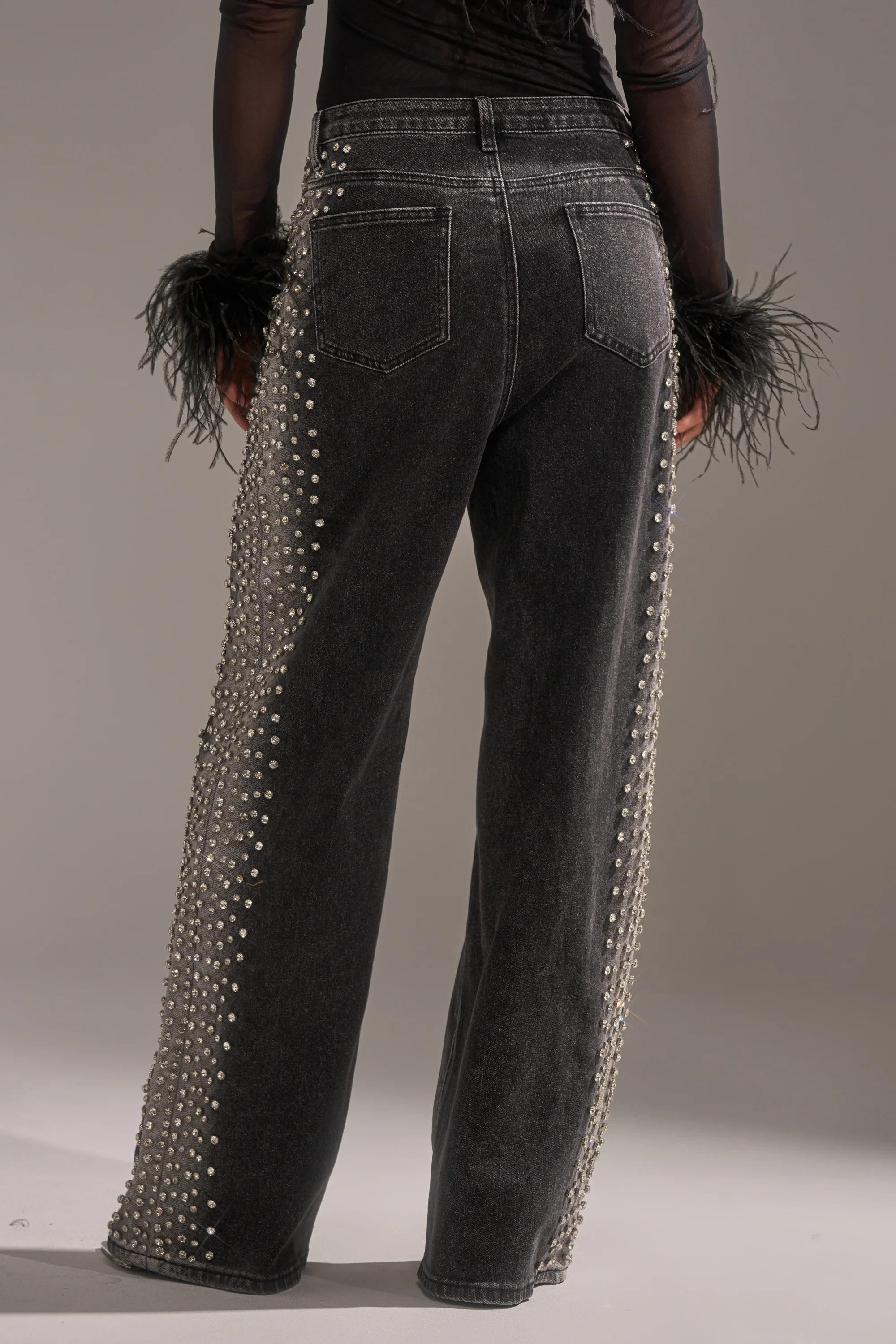 FREAKING FIRE EMBELLISHED DENIM - Image 3