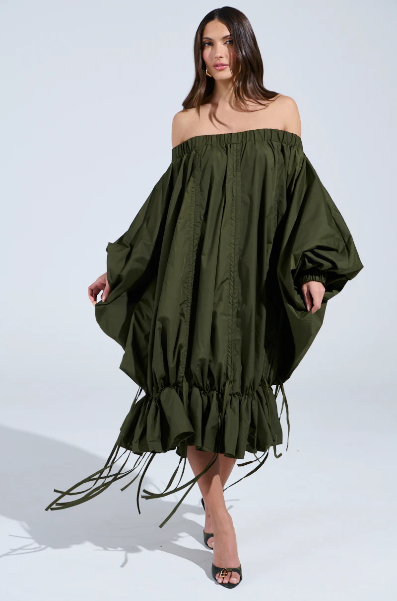 FREE AS CAN BE MINI DRESS IN OLIVE - Image 4