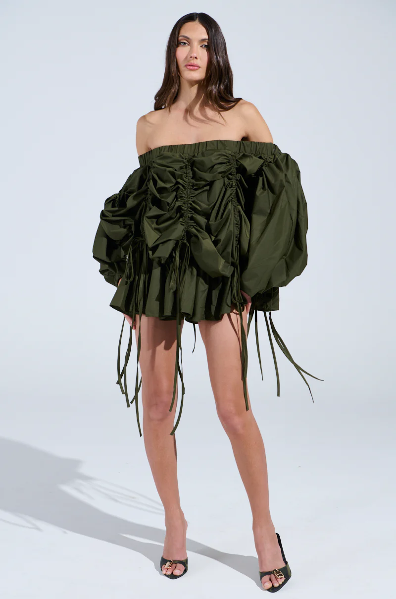 FREE AS CAN BE MINI DRESS IN OLIVE - Image 7