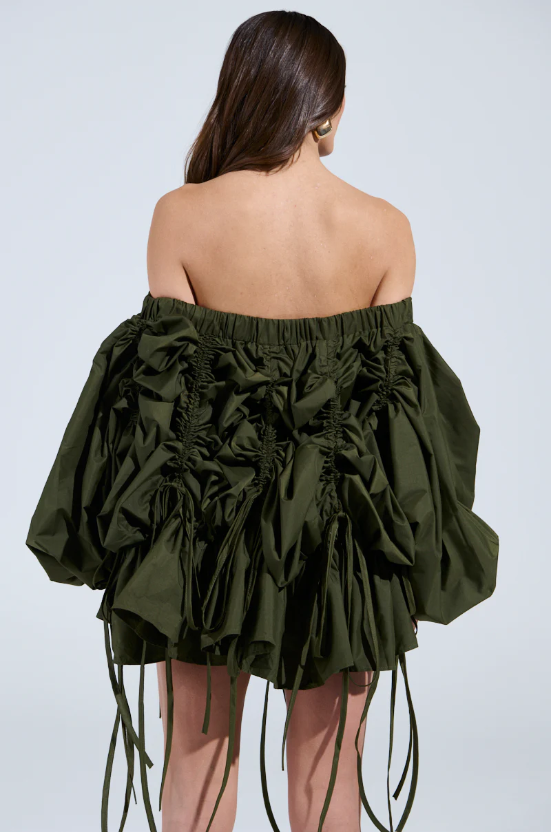 FREE AS CAN BE MINI DRESS IN OLIVE - Image 9