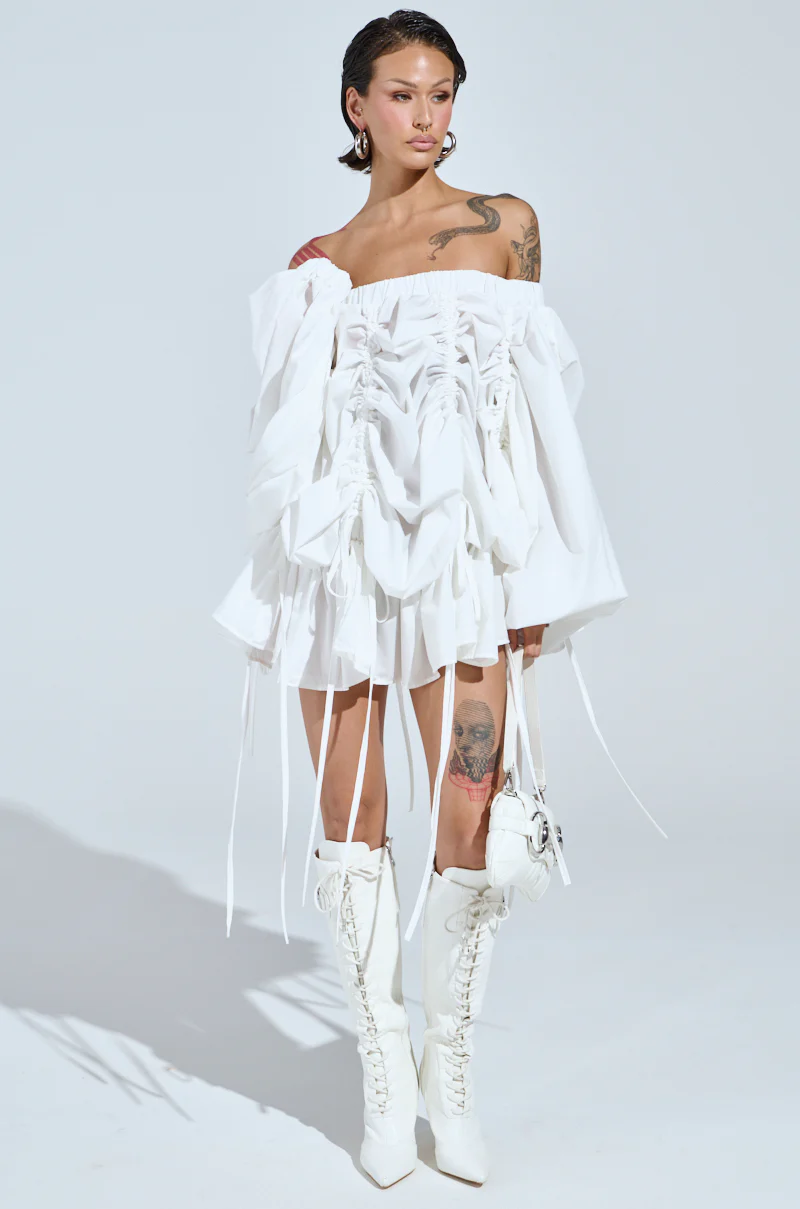 FREE AS CAN BE MINI DRESS IN WHITE - Image 11