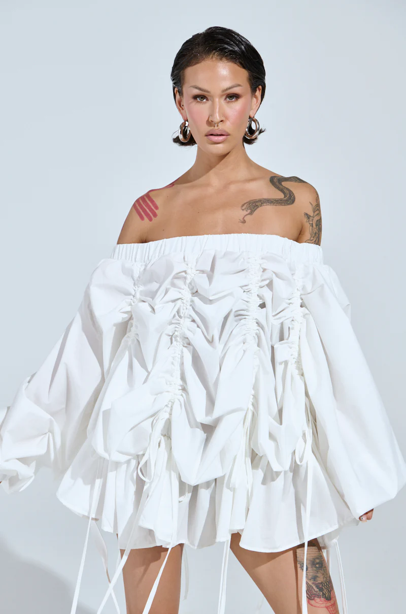 FREE AS CAN BE MINI DRESS IN WHITE - Image 3