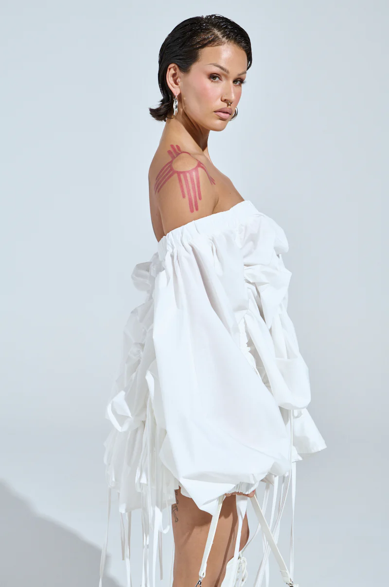 FREE AS CAN BE MINI DRESS IN WHITE - Image 4
