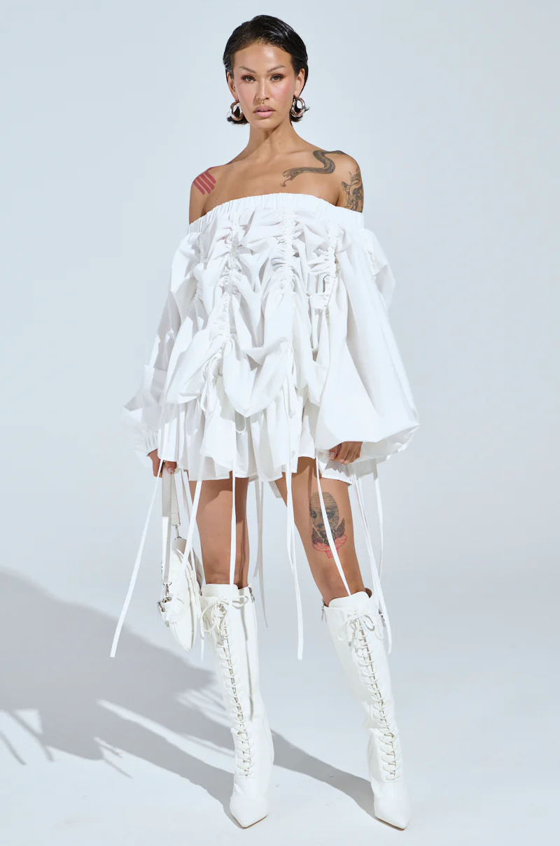 FREE AS CAN BE MINI DRESS IN WHITE - Image 7