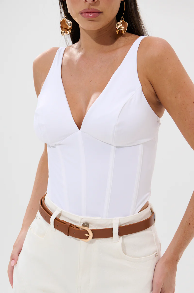 FREE SPIRIT SLEEVELESS CORSET TOP IN WHITE - Image 8