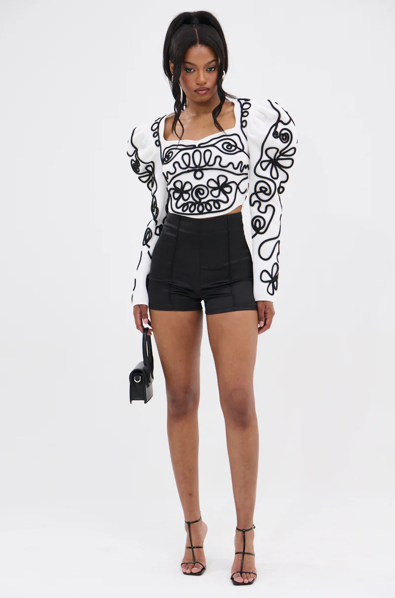 FRIEDA PUFF LONG SLEEVE CROPPED BLOUSE - Image 7