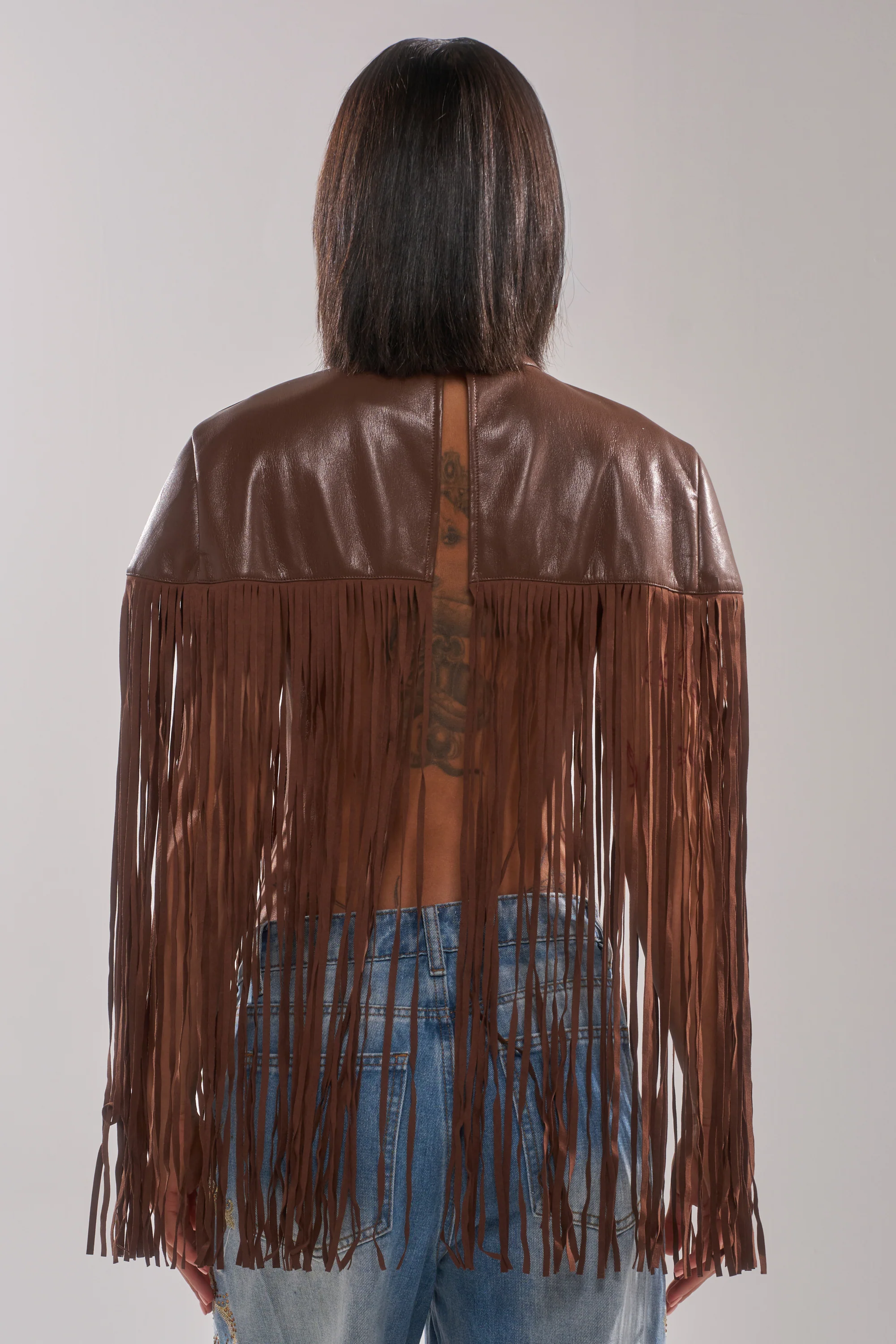 FRINGE FOR DAYS FAUX LEATHER TOP - Image 5