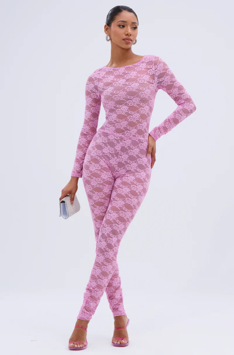 FROM DAY TO NIGHT LACE JUMPSUIT IN LIGHT PINK - Image 3