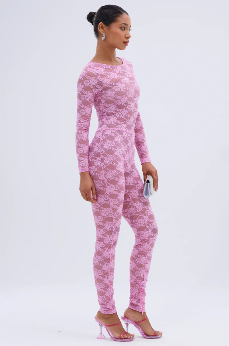 FROM DAY TO NIGHT LACE JUMPSUIT IN LIGHT PINK - Image 4