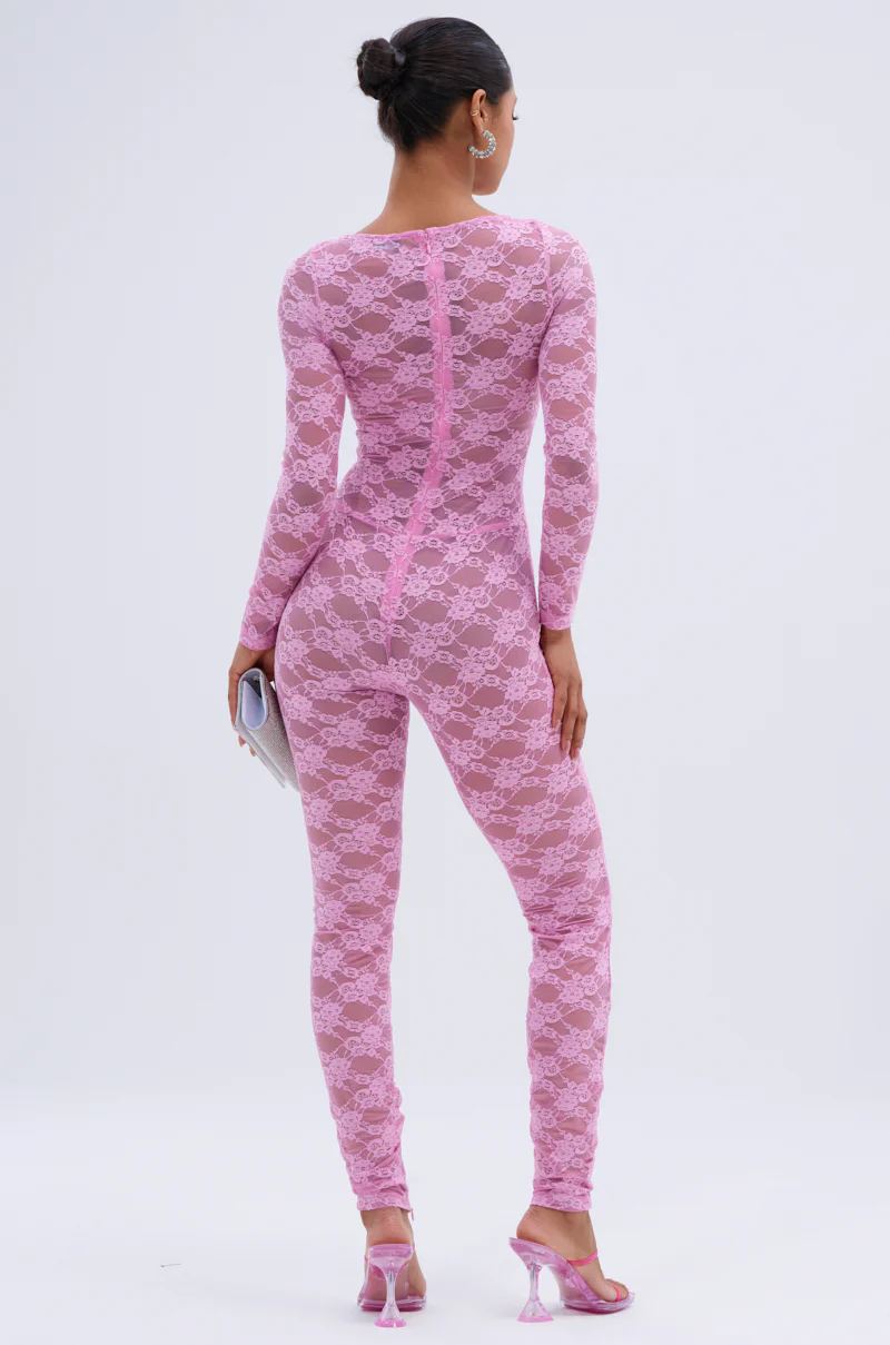 FROM DAY TO NIGHT LACE JUMPSUIT IN LIGHT PINK - Image 5