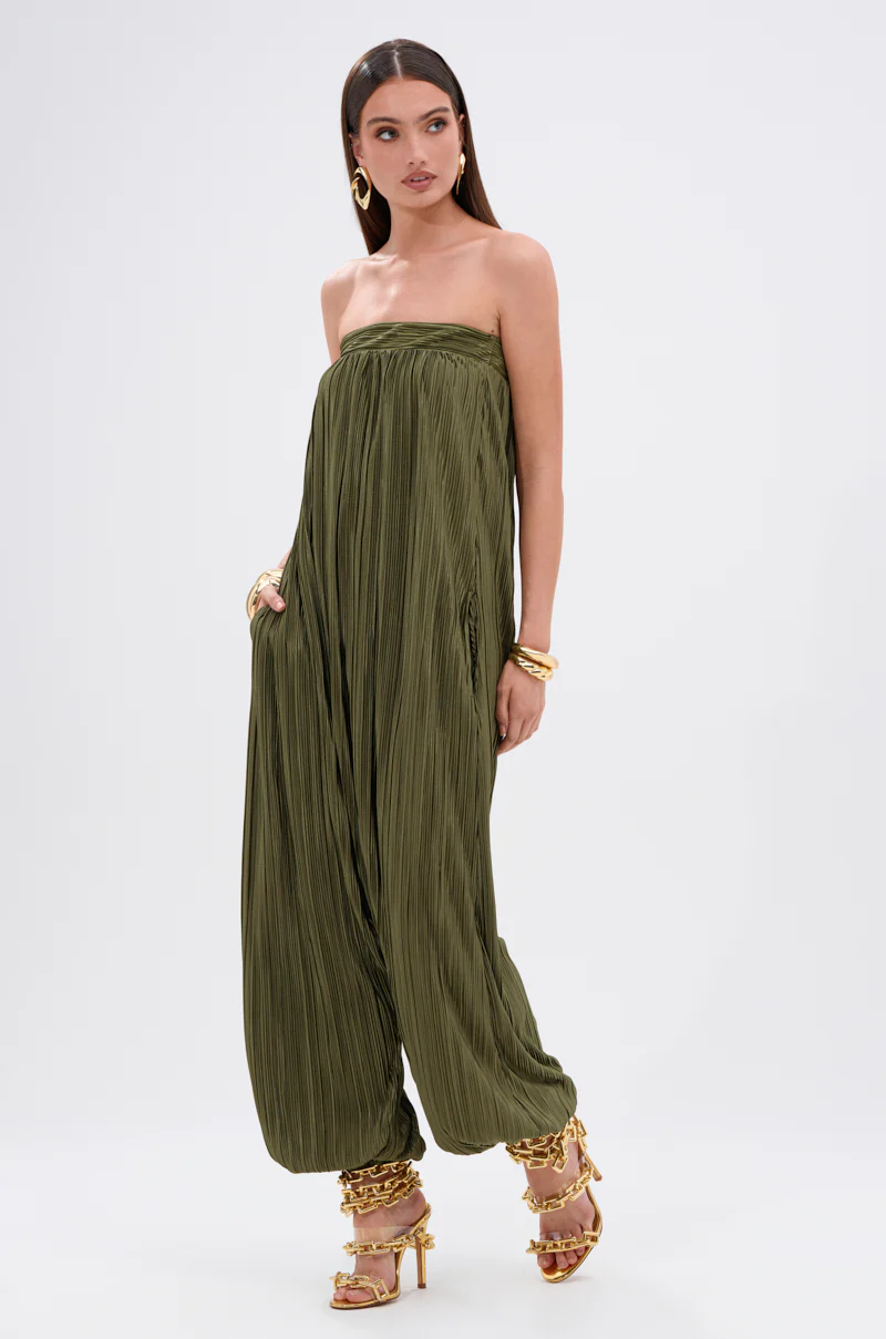 FROM THE CITY DROP CROTCH JUMPSUIT IN OLIVE - Image 3