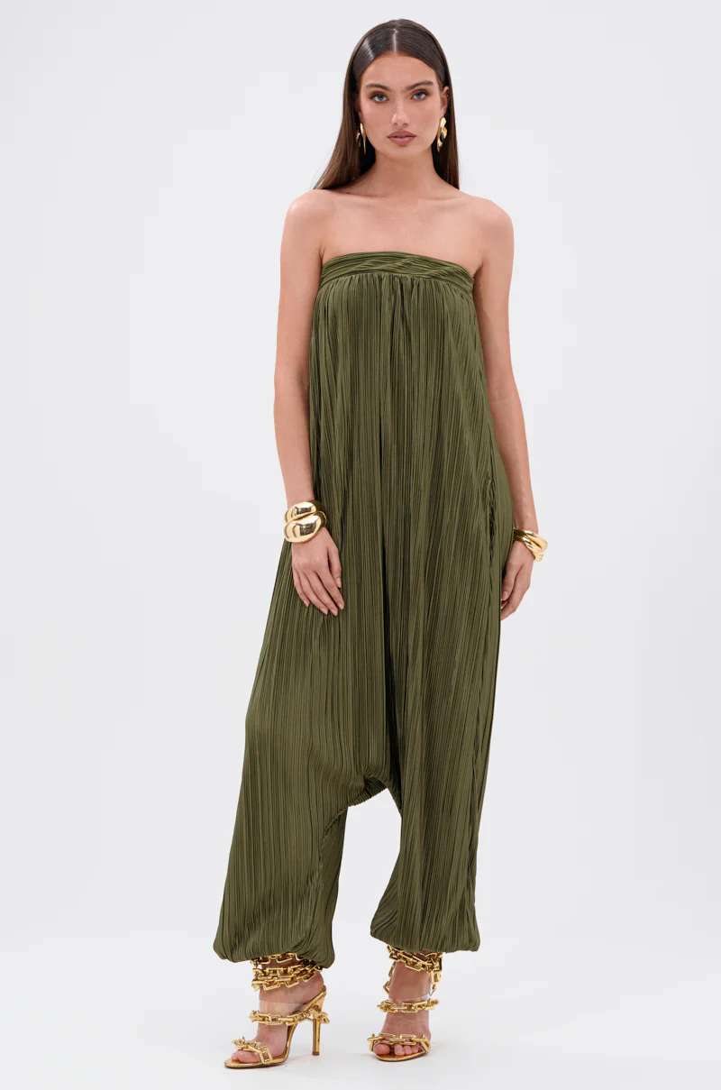 FROM THE CITY DROP CROTCH JUMPSUIT IN OLIVE - Image 4