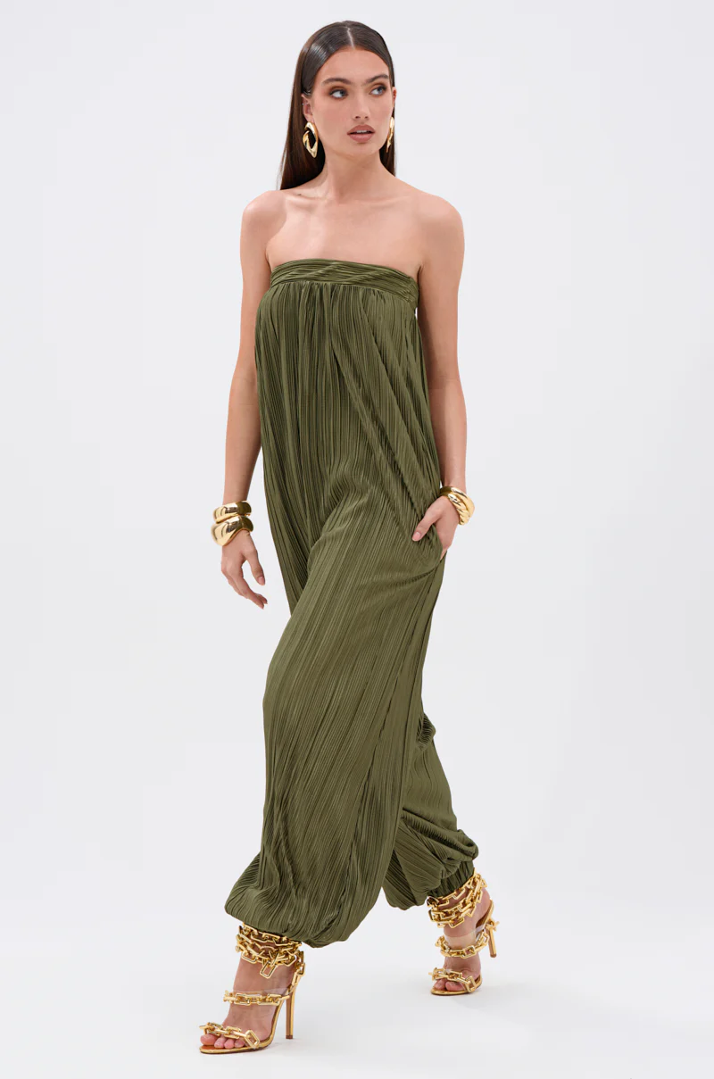 FROM THE CITY DROP CROTCH JUMPSUIT IN OLIVE - Image 5