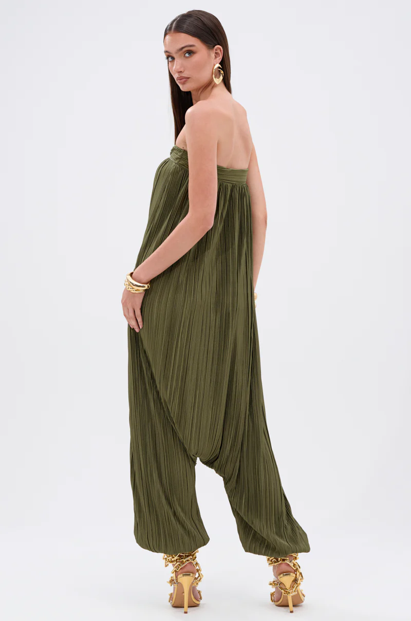 FROM THE CITY DROP CROTCH JUMPSUIT IN OLIVE - Image 9