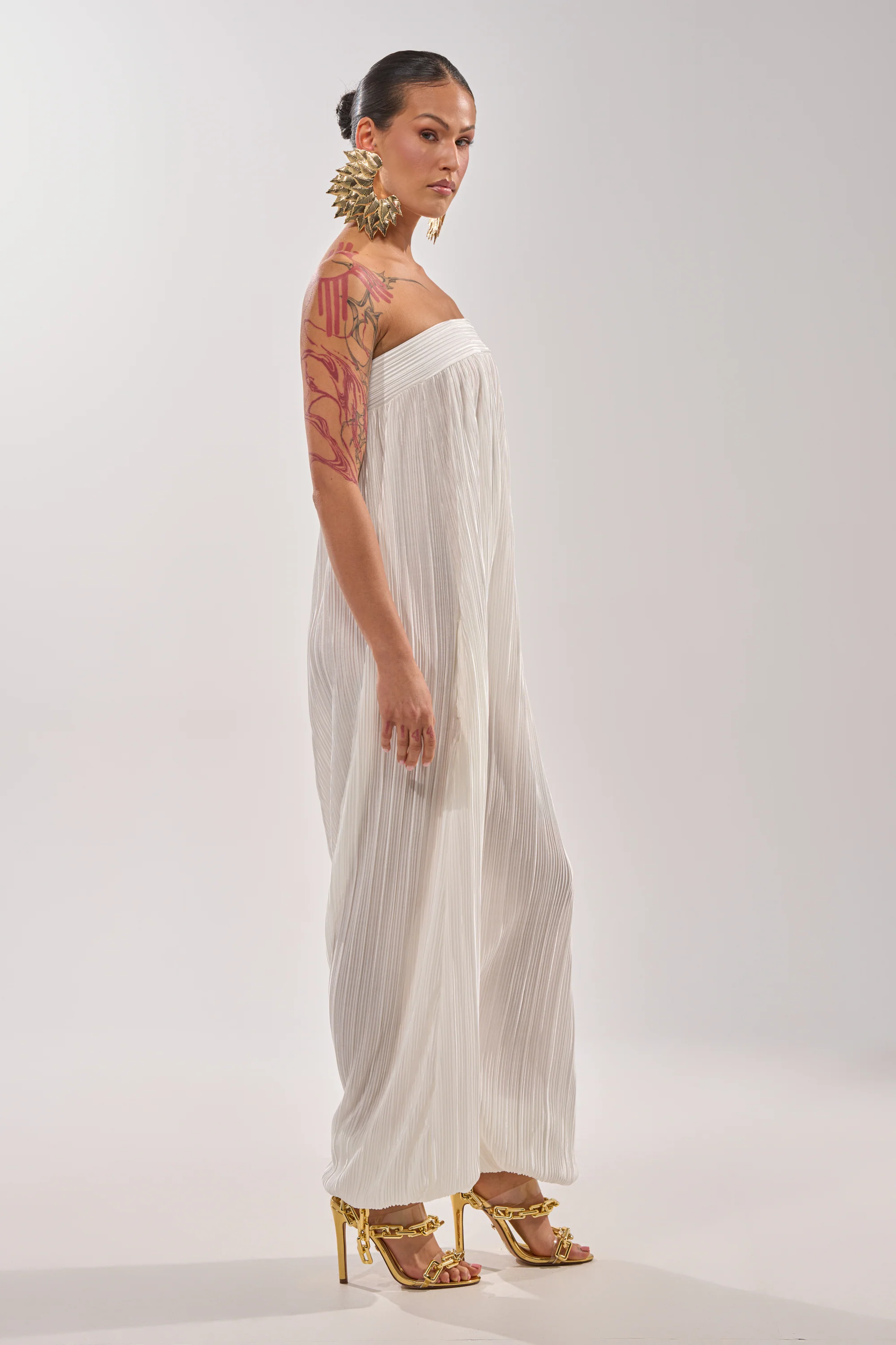 FROM THE CITY DROP CROTCH JUMPSUIT IN WHITE - Image 4