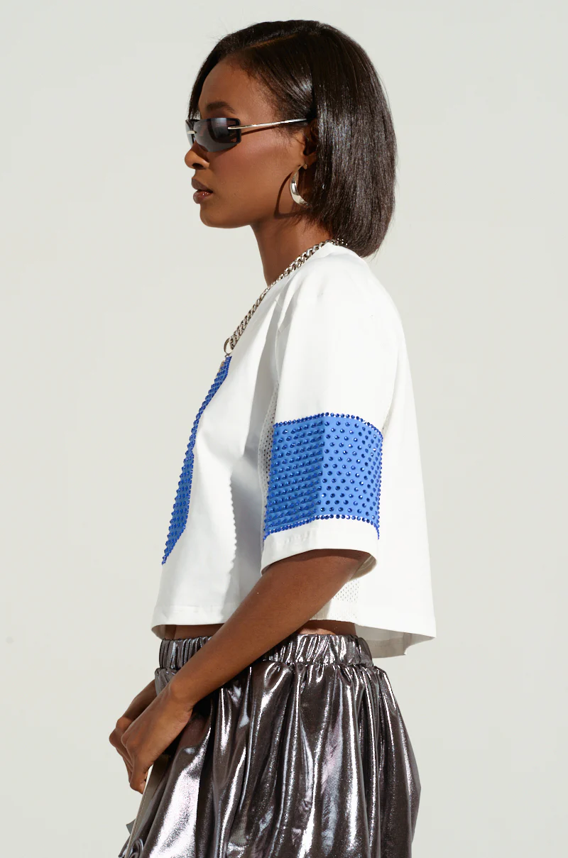 FRONT RUNNER RHINESTONE EMBELLISHED CROPPED TSHIRT - Image 3
