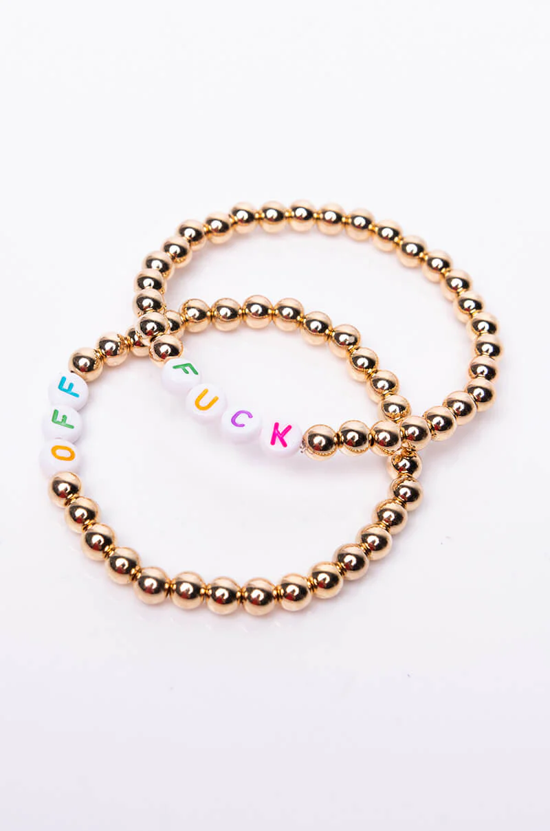 FUCK OFF BEADED BRACELET