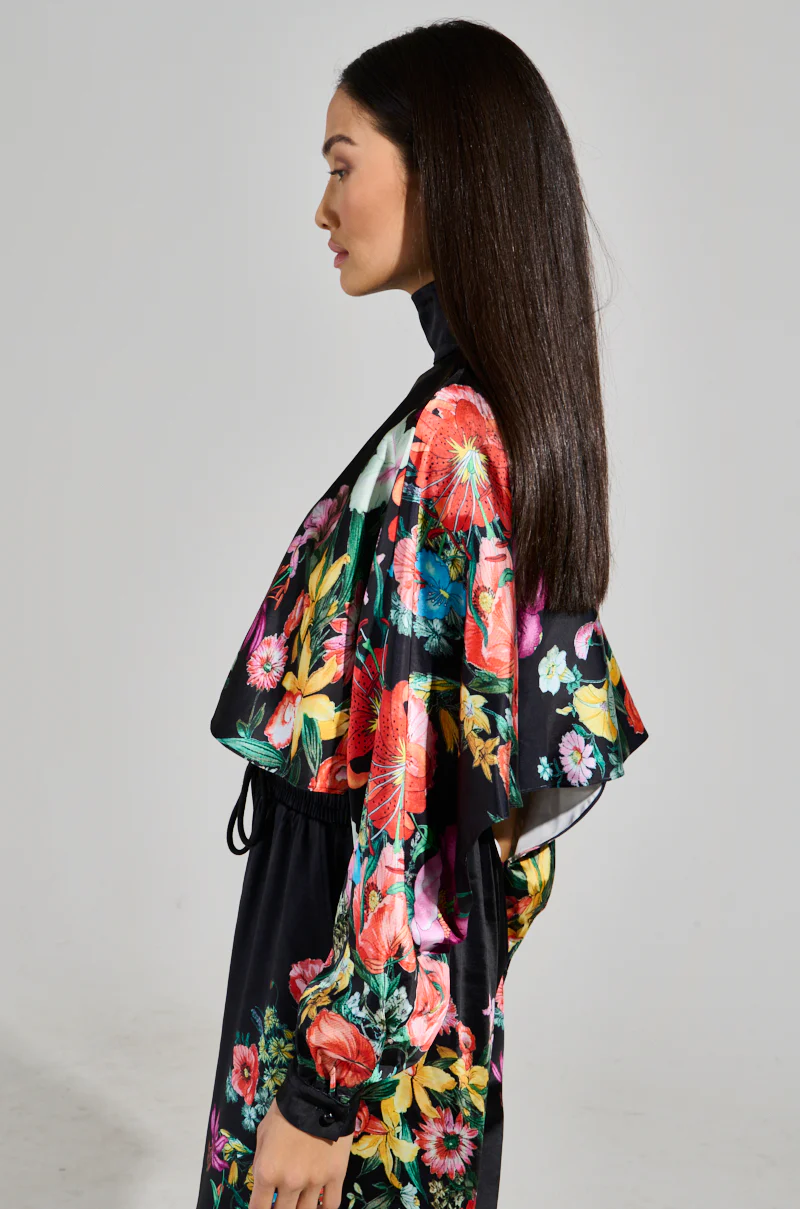 FULL BLOOM SATIN MOCK NECK BLOUSE - Image 4