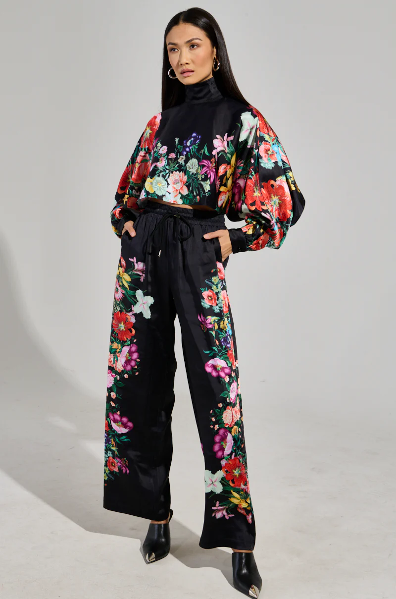 FULL BLOOM SATIN MOCK NECK BLOUSE - Image 6
