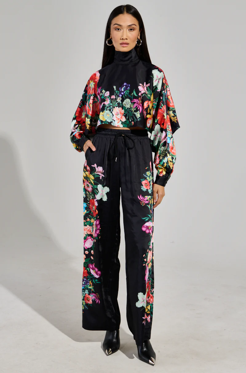 FULL BLOOM SATIN MOCK NECK BLOUSE - Image 7