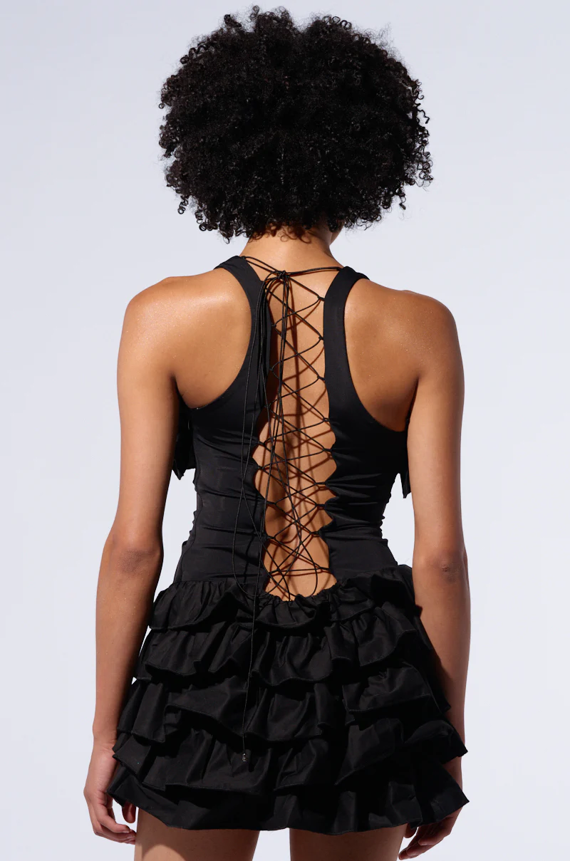 FUN N FLIRTY RUFFLED POPLIN MINI DRESS - Image 4