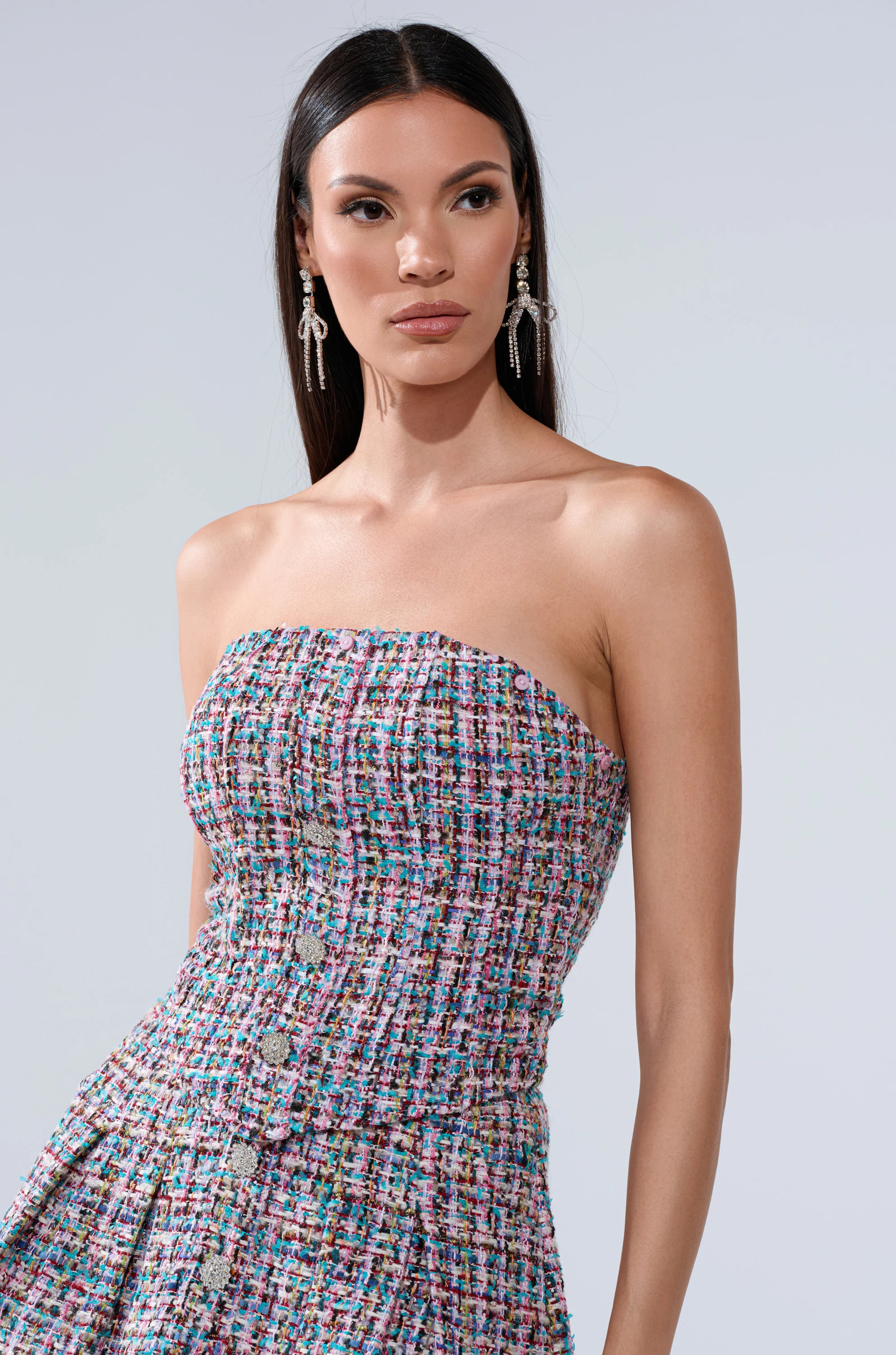 FUR TRIM TWEED CORSET - Image 5
