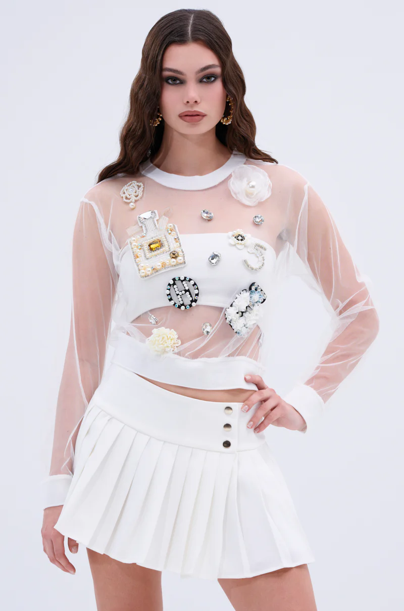 GABRIELLA EMBELLISHED MESH TOP - Image 5