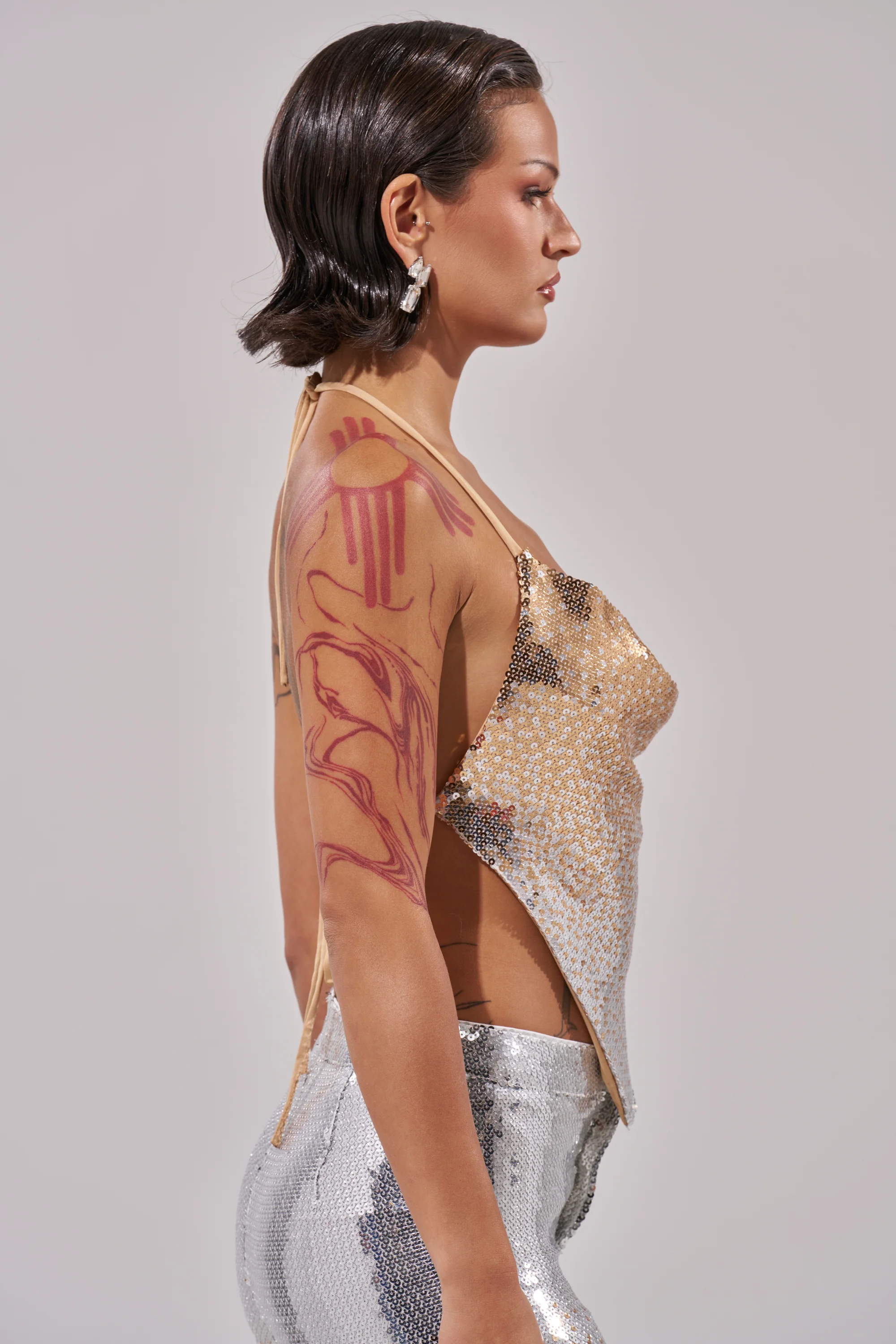 GALAXY OMBRE SEQUIN HALTER TOP - Image 2