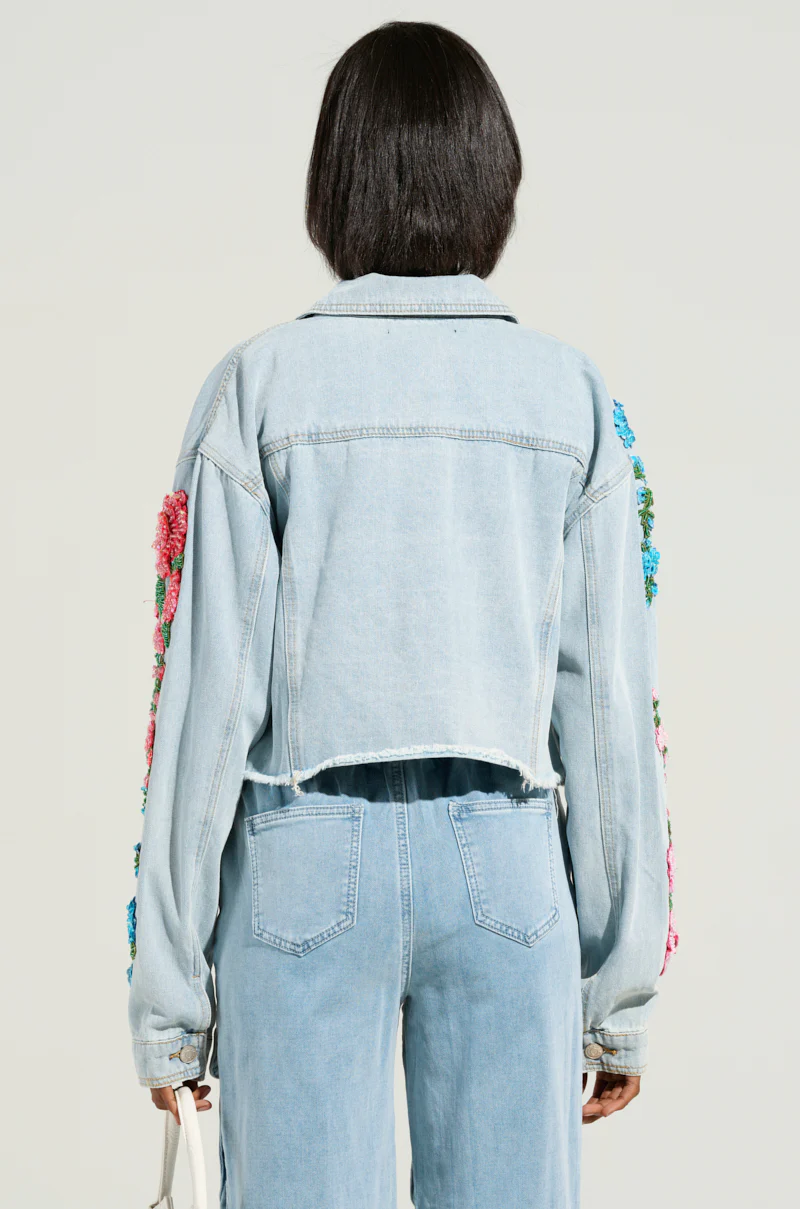 GARDEN OF EDEN EMBELLISHED DENIM JACKET - Image 5